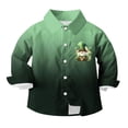 thumbnail image 6 of UQJfacai Boys St Patricks Day Shirt Shamrock Printed Long Sleeve Button Down Shirts Hawaiian Gradient Collared Blouse 3-16 Years, 6 of 7