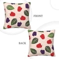 thumbnail image 3 of Square Throw Pillow Covers with Core, Raspberry Leaf Illustration Pillows for Sofa Beds, 20"x20", 3 of 9