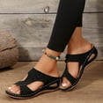 thumbnail image 5 of Domuza Orthopedic Sandals for Women Slip on Non Slip Arch Support Summer Flat Sandals Lightweight Hiking Shoes 2026 Comfort Foam Shoes Black 6.5（EU-37）, 5 of 5
