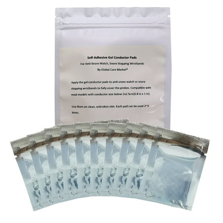 Global Care Market Electrode Gel Pads for Snore Stopping Watch Anti-Snoring Wristbands, 10 Pack
