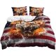 thumbnail image 1 of Juego de Funda Nórdica King Size para Niños,Ropa de Cama Retro American Flag Fire Wildlife, 1 of 8