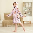 thumbnail image 4 of FORMRS Niños Bathrobe Unisex Hooded Robe Soft Plush Pajamas Sleepwear, Size 2-3T, Pink Halloween Ghosts, 4 of 7