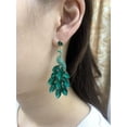 thumbnail image 3 of Vintage Peacock Dangle Earrings for Women 14K Gold Plated Green Crystal Feather Peafowl Statement Drop Dangling Stud Earring Boho Exaggerated Birthday Holiday Jewelry Gifts, 3 of 12