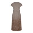thumbnail image 5 of CHOK Robe pour Femme Grande Taille Décontractée à Manches Courtes, Col Rond, Coupe Ample, Robe d'Été Unie en Lin, Midi Ample et Confortable avec Poches, 5 of 5