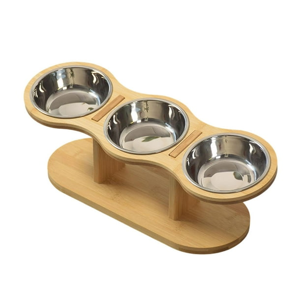 Comederos elevados para mascotas, comederos para gatos, bebederos portátiles, comederos elevados para gatos cuenco de plata