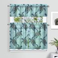 thumbnail image 2 of Kitchen Curtains 36 Inch Short - 3 Panel Set, Hawaiian Sea Turtle Ocean Design, Tropical Underwater Marine Life Print, Rod Pocket Window Curtain, Easy Wash, 2 of 6