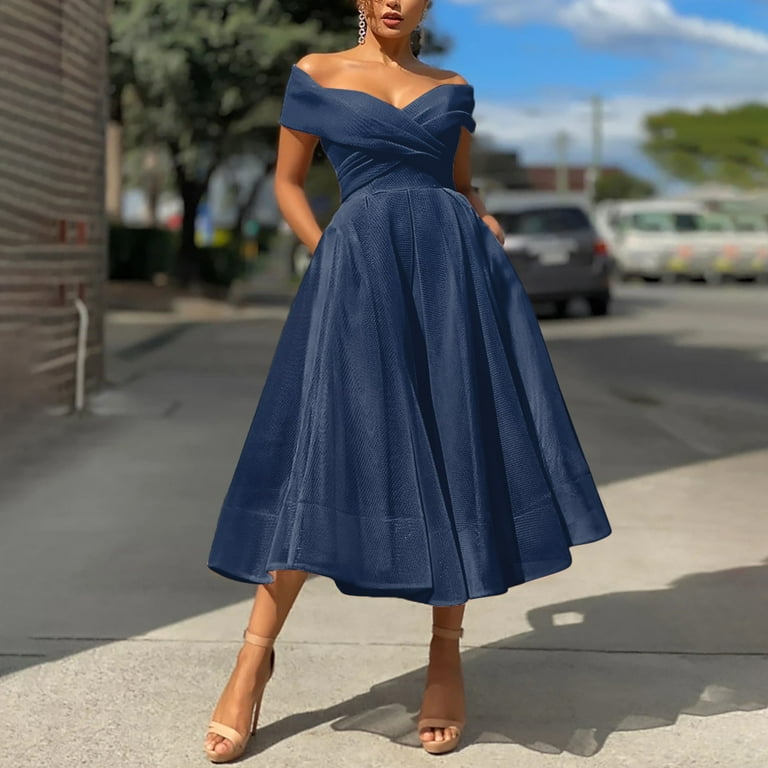 HSMQHJWE Black Dress Long Cute Maxi Dresses For Women Women Chiffon Dress Vintage Dress Retro Court Princess Party Banquet Dress Sleeveless Mini Dress Dresses For Fall Women Walmart
