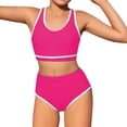 thumbnail image 4 of Mercatoo Bikini Swimsuit for Girls Tween Bathing Suits Summer 2 Piece Athletic Trendy Beach Swimsuits Solid Workout Sporty Swimwear, 4 of 4