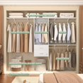 thumbnail image 2 of 96" Closet System with 2 Wooden Drawers, 4-8ft Walk-in Closet Organizer System with 4 Hanging Rods,for Bedroom,Living Room,Garment Rack,White, 2 of 7