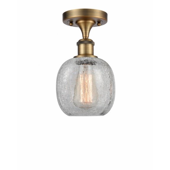 516-1C-BB-G105-LED-Innovations Lighting-Belfast-3.5W 1 LED Semi-Flush Mount in Industrial Style-6 Inches Wide by 11 Inches High Brushed Brass Finish