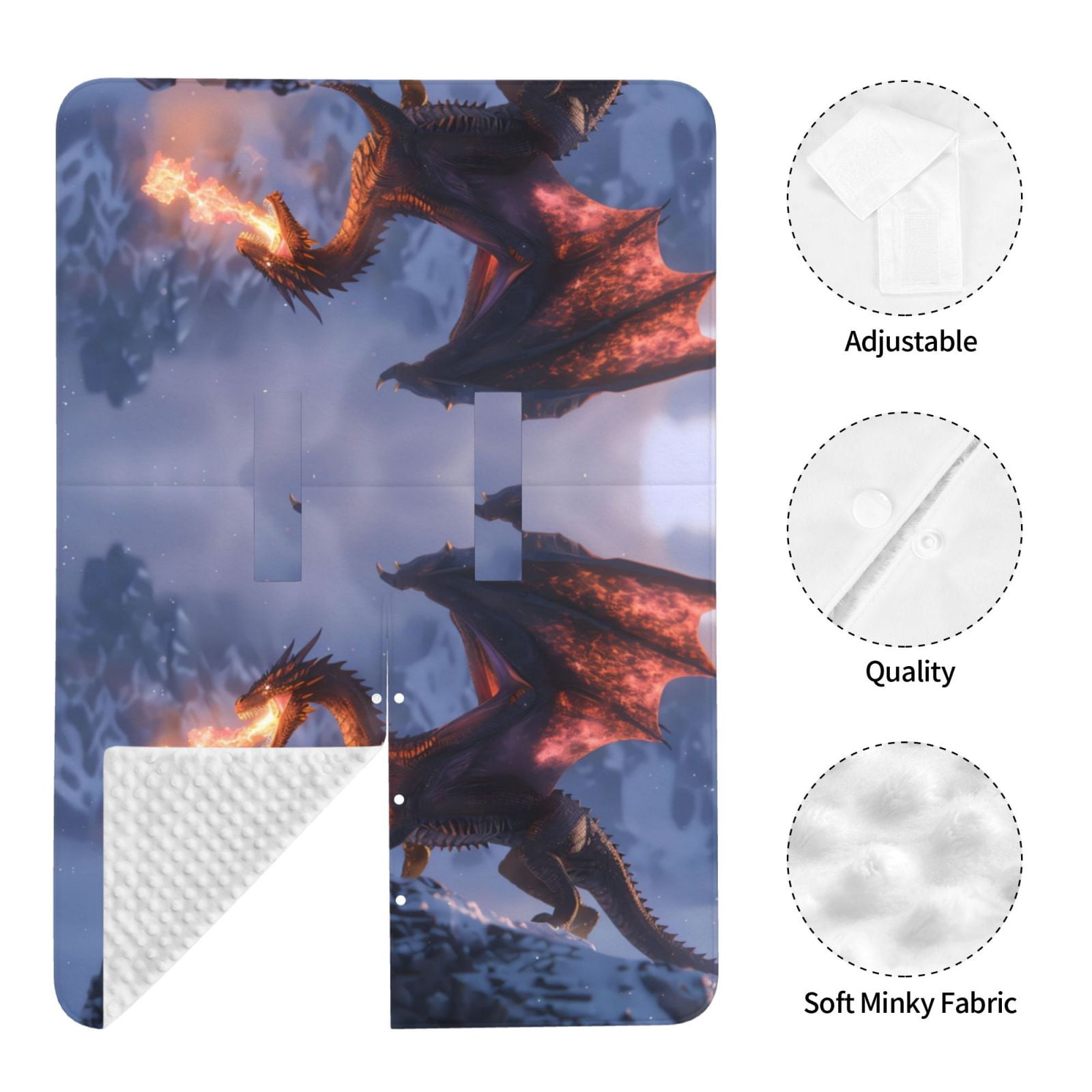 Car Seat Cover Baby - Winter Fire Dragon Breathable Infant Car Seat Cover for Baby Carseat, Lightweight Comfort Baby Essentials Must Haves Newborn Stuff for Girl Boy