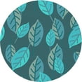 thumbnail image 1 of Ahgly Company Indoor Round Patterned Dark Turquoise Green Area Rugs, 3' Round, 1 of 6