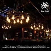 LED Edison Bulbs Dimmable Amber Warm 2700K Antique Vintage Style Filament Light Bulbs 40W Equivalent E26 Base 6-Pack by LUXON