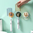 thumbnail image 5 of Soporte de plástico para cepillos de dientes, para maquinilla de afeitar, estante de almacenamiento para cepillos de dientes, colgador montado en la pared, organizador de baño, accesorios, amarillo, 5 of 5