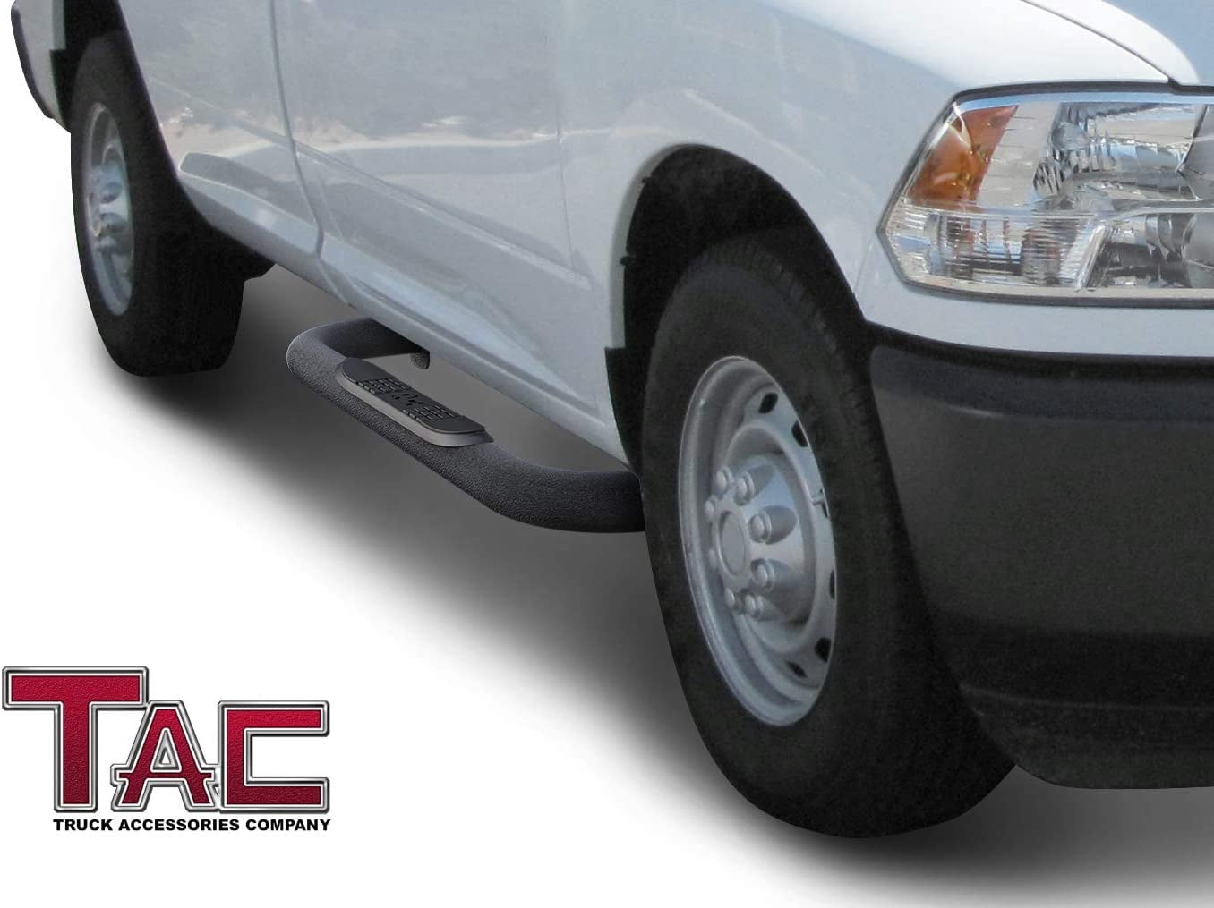 TAC Side Steps Fit 2009-2018 Ram 1500 Regular Cab|2010-2025 Ram 2500/3500/4500/5500 Regular Cab Truck Pickup 3” Texture Black Running Boards Nerf Bars 2pcs