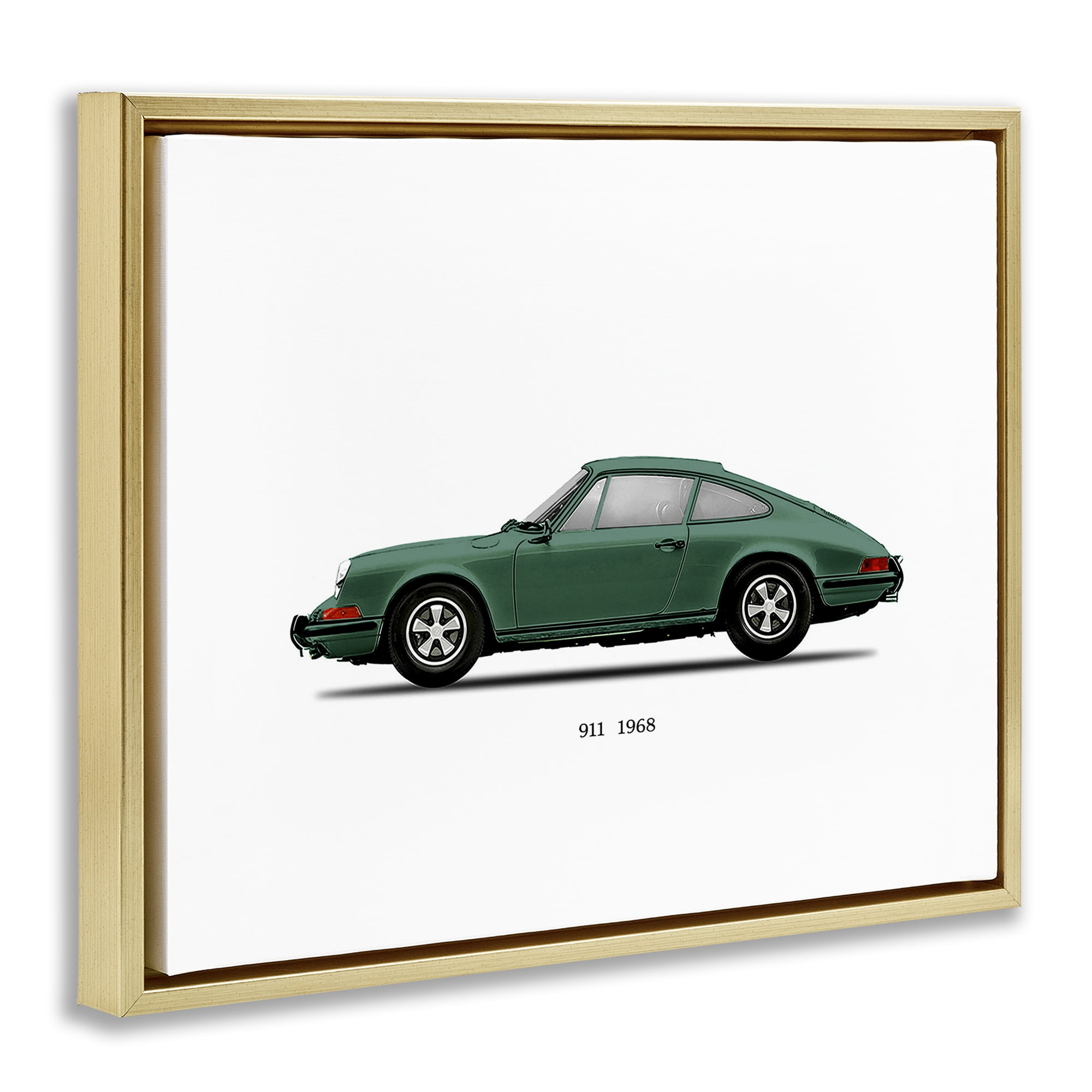 Stupell Industries Green Vintage Car Model Gold Framed Floater Canvas Wall Art, design by Mark Rogan