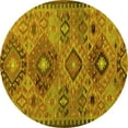 thumbnail image 1 of Ahgly Company Machine Washable Indoor Round Persian Yellow Traditional Area Rugs, 6' Round, 1 of 4