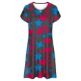 thumbnail image 4 of Viikei Women's Summer Dress Casual Short Sleeve Crew Neck Dress,Women's Casual Loose Summer Printed Short Sleeved Dress Black L, 4 of 5