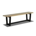 thumbnail image 3 of Grain Wood Furniture Cascais Solid Wood Bench with Industrial Base in Blonde Oak Top and Black Oak Base, 3 of 3