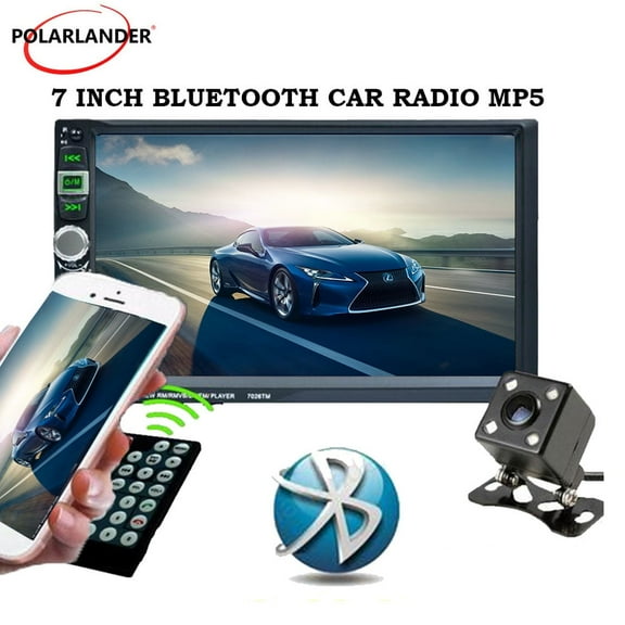 Polarlander 7" Touchscreen Car Stereo with Backup Rearview Camera for Universal Fit
