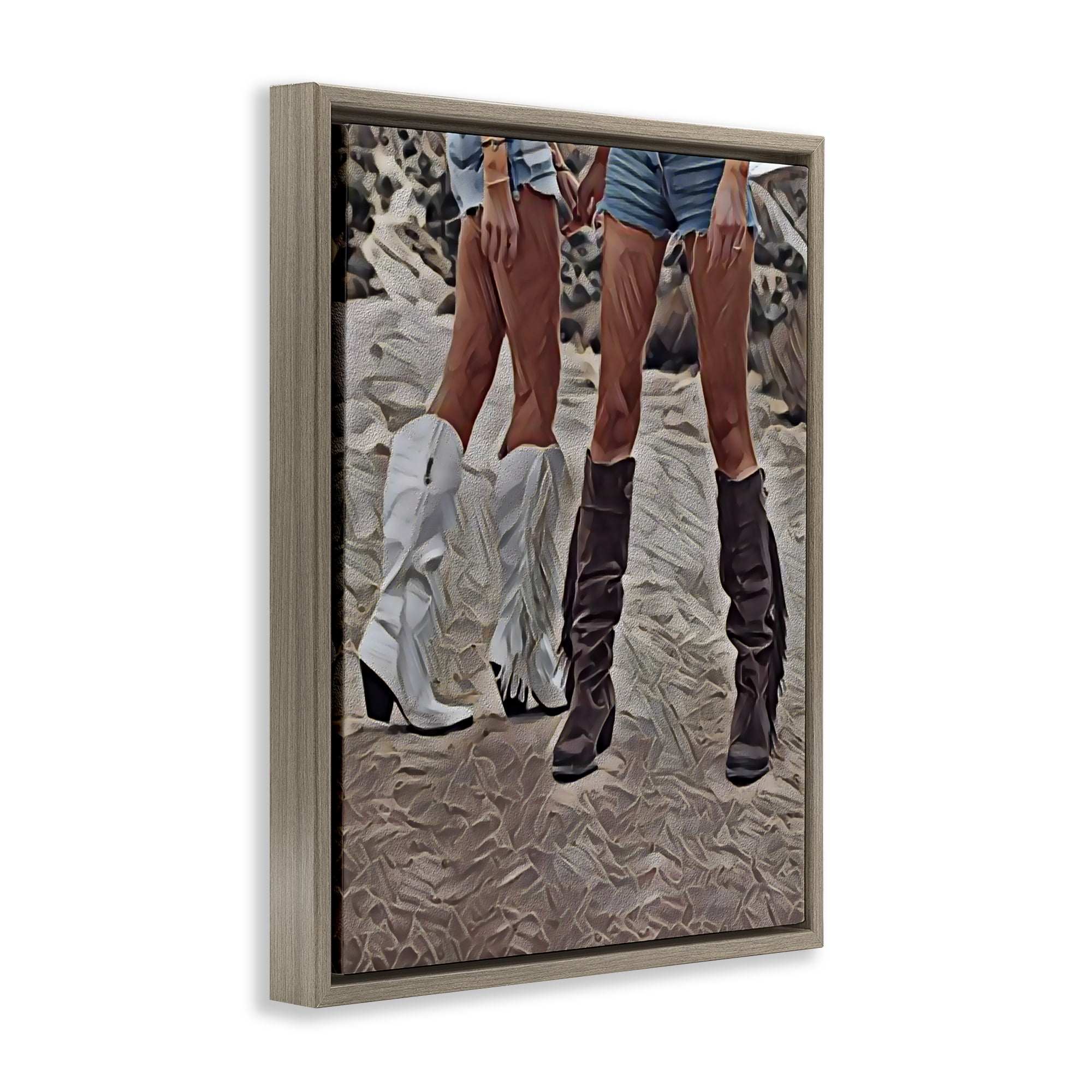 Rodeo Girls Friendship Brown Framed Floater Canvas Wall Art, design by Jesse Keith