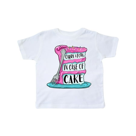 

Inktastic Carry a Fork In Case of Cake Gift Toddler Boy or Toddler Girl T-Shirt