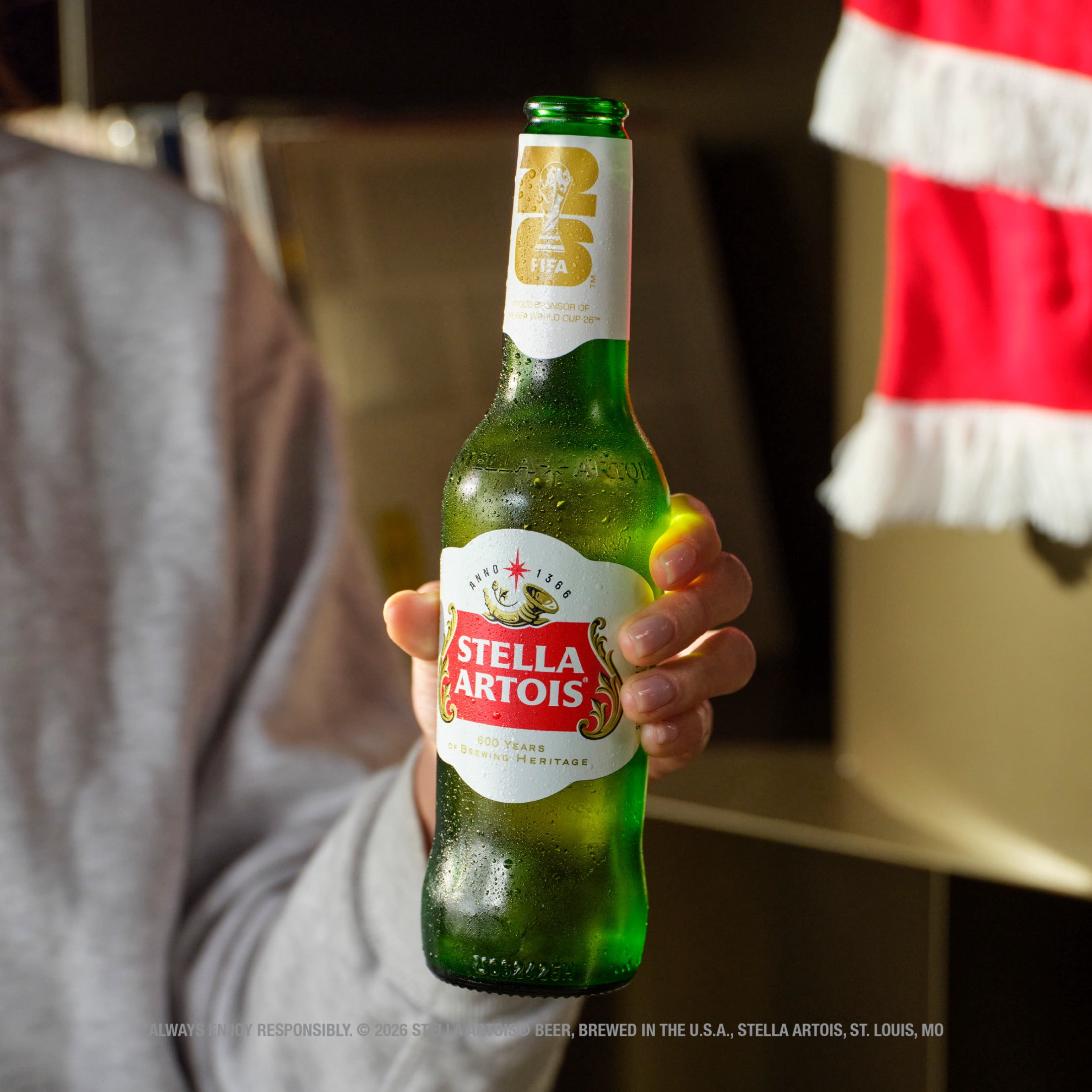 Stella Artois Premium Beer 18 pack 11.2 fl oz Glass Bottles 5% ABV