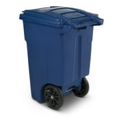 48 Gal. Blue Recycling Container with Wheels and Lid