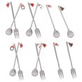 thumbnail image 1 of unbranded 12pcs Silver Forks Set For Serving Desserts In Holiday Gatherings With Decorative Style, 1 of 8