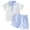 A#3-White, variant on Toddler Baby Boy Summer Clothes Plaid Lapel Short Sleeve T-Shirt Top Shorts Sets Infant Outfit 6 12 18 24 36Months