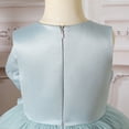 thumbnail image 5 of Girls Easter Dress Short Sleeved Small Floral Princess Style Dance Dresses for Girls Teens Casual Spring Dress (Light Blue,6-7 Years), 5 of 8