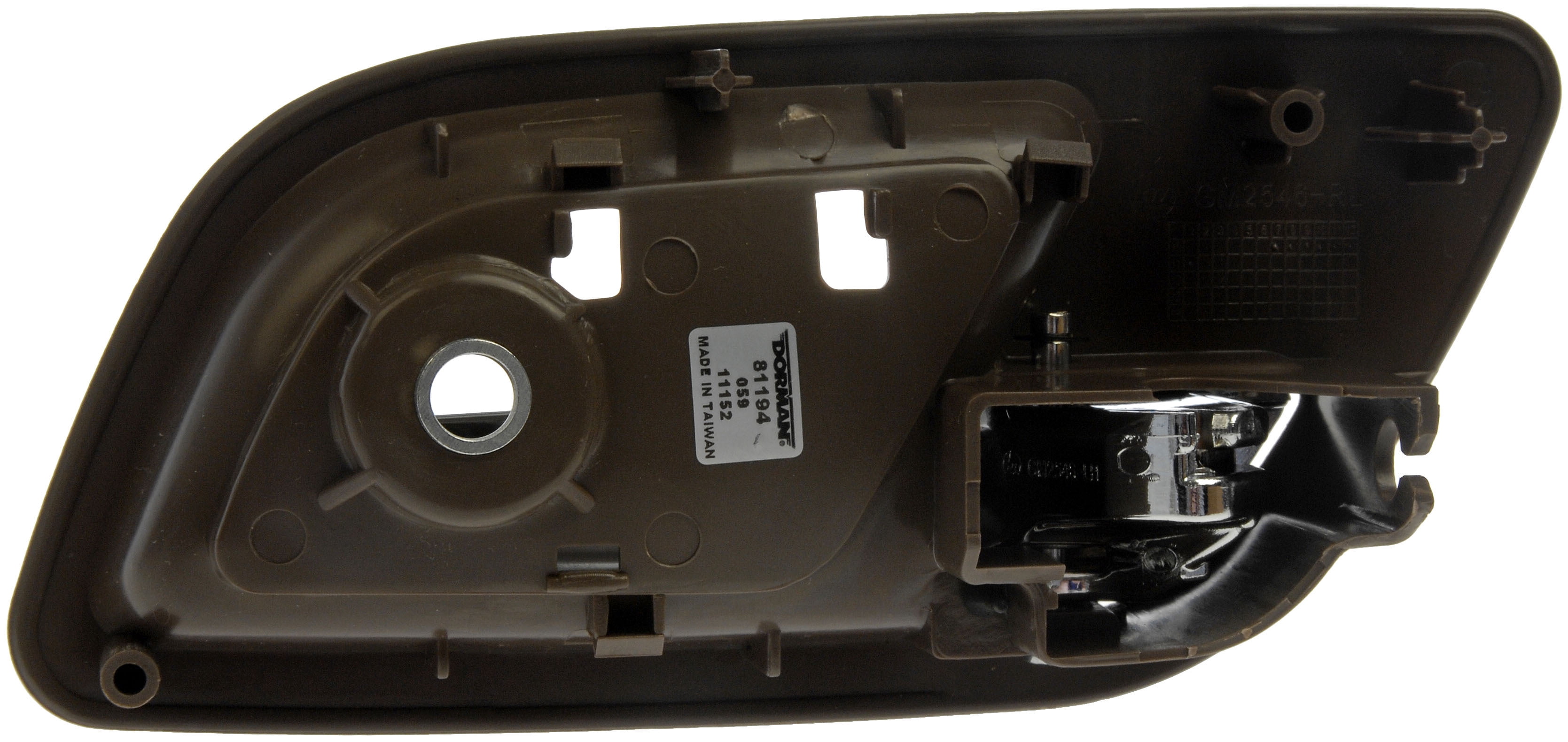 Dorman 81194 Rear Driver Side Interior Door Handle for Specific Cadillac / Chevrolet / GMC Models, Chrome Lever; Brown Housing