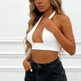 thumbnail image 5 of TTUHYWXI Women Reflective Metallic Tank Top Bustier Spaghetti Strap Crop Top Tight Sleeveless Tube Top Vest Blouse (White, S), 5 of 6