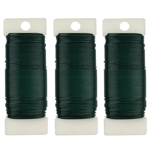 Siisll 3 Pack Floral Wire, 118 Yards 22 Gauge Green Florist Wire