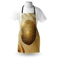 thumbnail image 3 of Yellow Apron, Earth Tones Futurist Cubes Featuring a Ball Shape on Marble Print Back, Unisex Kitchen Bib with Adjustable Neck for Cooking Gardening, Adult Size, Dark Mustard Pale Coffee, by Ambesonne, 3 of 3