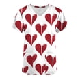 thumbnail image 4 of Edvintorg Scrubs For Women Tops Clearance Fashion Valentine's Day Short Sleeve V-Neck Tops Working Uniform Printing Pocket Blouse Tops Summer Women Clothing, 4 of 4