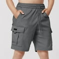 thumbnail image 2 of LLYWEY Boys Cargo Shorts - Kids Summer Drawstring Elastic Waist Pull on Hiking Shorts with Pockets, 2 of 7