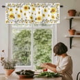 thumbnail image 4 of Bee Sunflower Wreath Valances for Windows, Rod Pocket Kitchen Valance Curtains - Soft & Washable Small Window Treatment for Living Room, Bathroom, Yellow Farm Floral 54x18inch, 1 Panel, 4 of 9