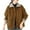 Khaki, variant on MELDVDIB Womens Fuzzy Fleece Jackets Turn Down Collar Button-Front Oversized Coat with Pockets Warm Casual Outerwear for Daily Wear