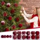 thumbnail image 1 of Decoraciones Decorativas En Navidad, Flocdos Decorativos, Oscuro, Exquisitas Perlas, Acento Festivo, Juego de Adorno para Árbol, Materiales de Espuma y Tela, Juego de 4 Piezas, 1 of 2