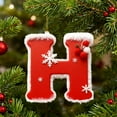 thumbnail image 2 of 26 Letter Personalized Christmas Tree Ornaments - Red & White Velvet Fur Trim with Snowflake Design,Alphabet Hanging Decorations for Xmas Tree,2025 Christmas Initials Decor, 2 of 3