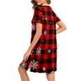 thumbnail image 6 of Wowcloth Woman's Christmas Homewear, Relaxed Fit Short Sleeve Lounge Pajama Dress for Sleep and Leisure, Home Comfort Wear During Christmas Season, 6 of 8