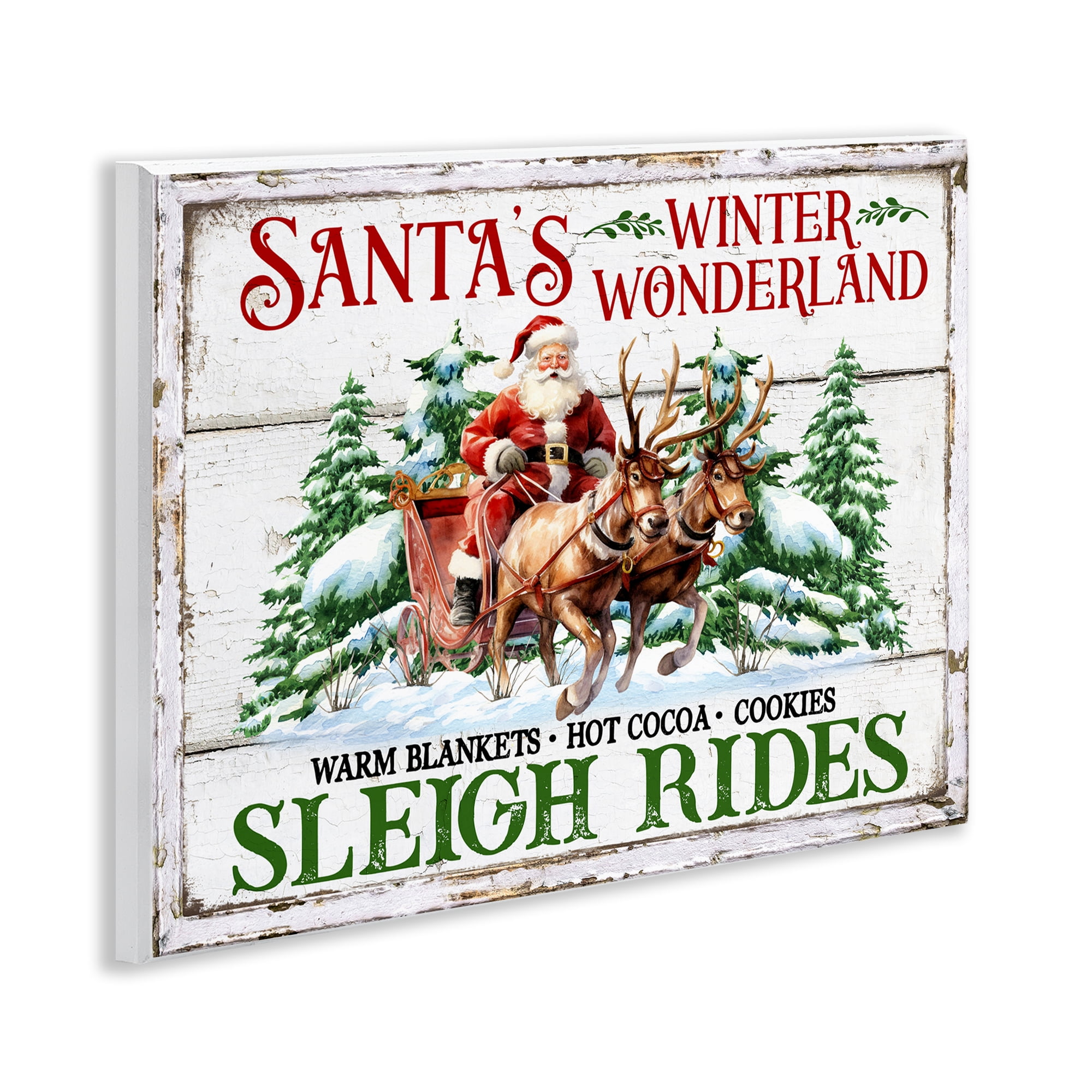 Stupell Industries Winter Wonderland Sleigh Rides Holiday Painting Unframed Art Prints Wall Art, 14 x 11