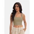 thumbnail image 3 of Women's Square Neck Crop Top Basic Sleeveless Fitted Tank Top Casual Cami, 3 of 6
