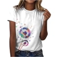 thumbnail image 2 of Blouse d'Été Grande Taille à Manches Courtes pour Femmes, Décontractée, Ample, Imprimé Floral, Col Rond, T-Shirt Imprimé à Manches Courtes, Col en V, T-Shirt pour Femmes en Liquidation, 2 of 8