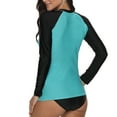 thumbnail image 3 of Women Zip UV Rash Vest Long Sleeve Rashguard Shirts, 3 of 6