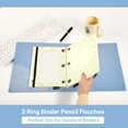 thumbnail image 5 of Dailycode 2 Pack Pencil Pouch for 3 Ring Binder Smooth Zipper Folders with Pockets Clear Window Pencil Case, Cream Yellow Polka Dot, 5 of 6