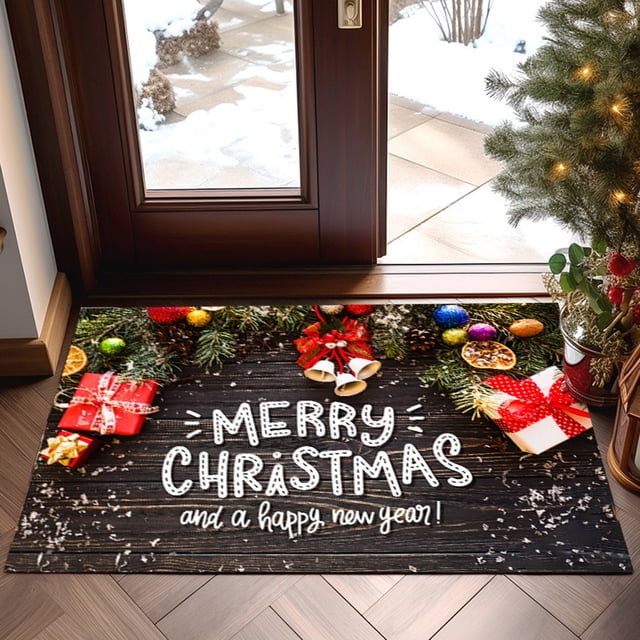 Christmas Doormat under $5! CQCYD Christmas Doormat Holiday Decor Mat, Non-Slip Floor Mat for Front Door, Festive Christmas Rug for Living Room, Decorative Holiday Mat for Indoor Outdoor Use