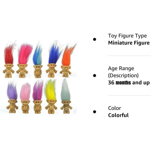Set De 15 Mini Muñecos Troll De PVC Con Pelo De Colores – Figuras De 7 Cm Para Niños +3 Años, Ideales Para Coleccionar Y Jugar