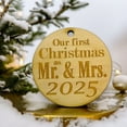 thumbnail image 3 of Ornament - 2025 Our First Christmas as Mr and Mrs - Raw Wood 3x3in, 3 of 6
